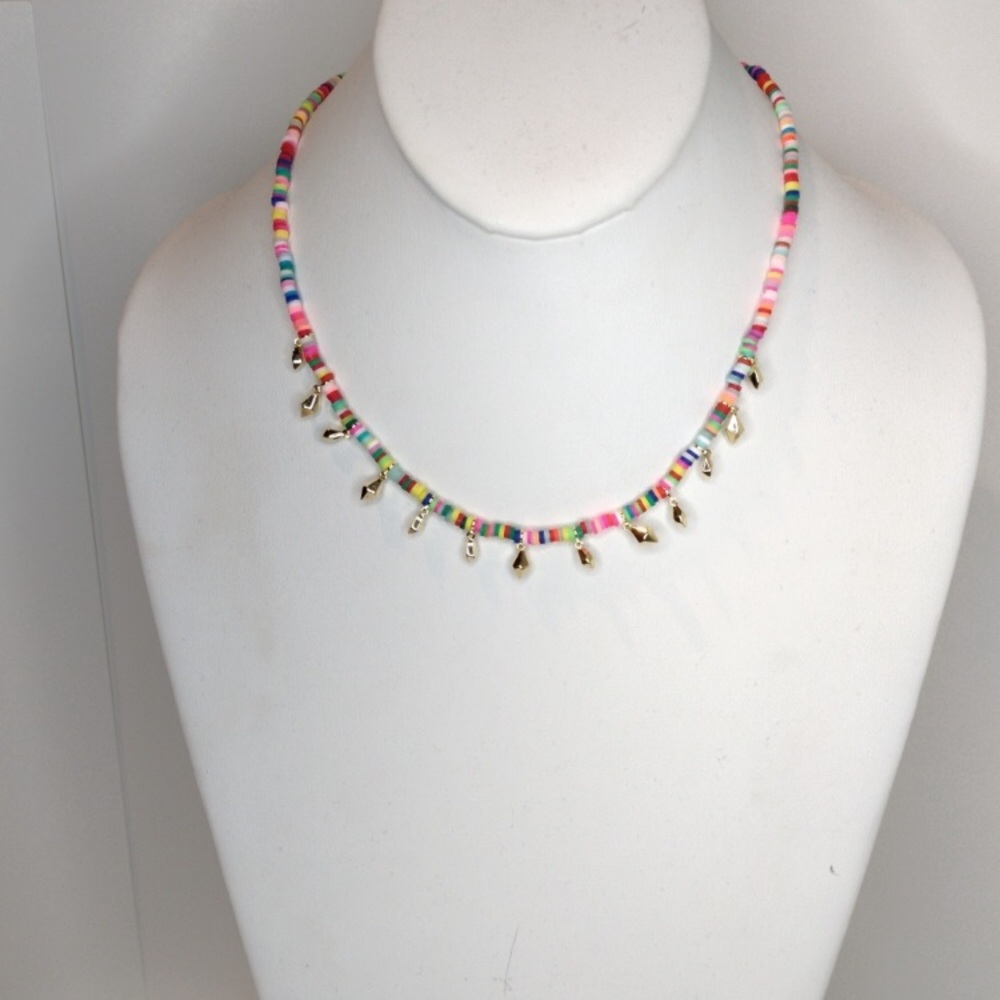 Kendra Scott Reece Gold Choker Necklace in Neon Mix NEW NWOT Colorful Bright
